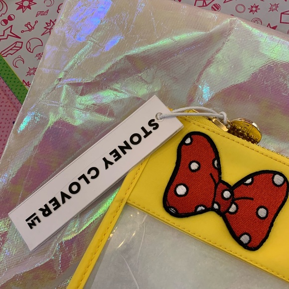 Stoney Clover Lane x Disney Minnie Mouse Fable Bow Flat Clear Pouch in Lemon - Picture 5 of 8